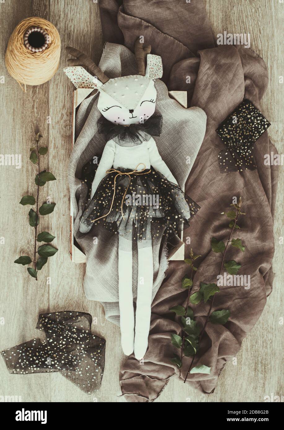 Overhead view of a rag doll sleeping in a bed Stock Photo - Alamy