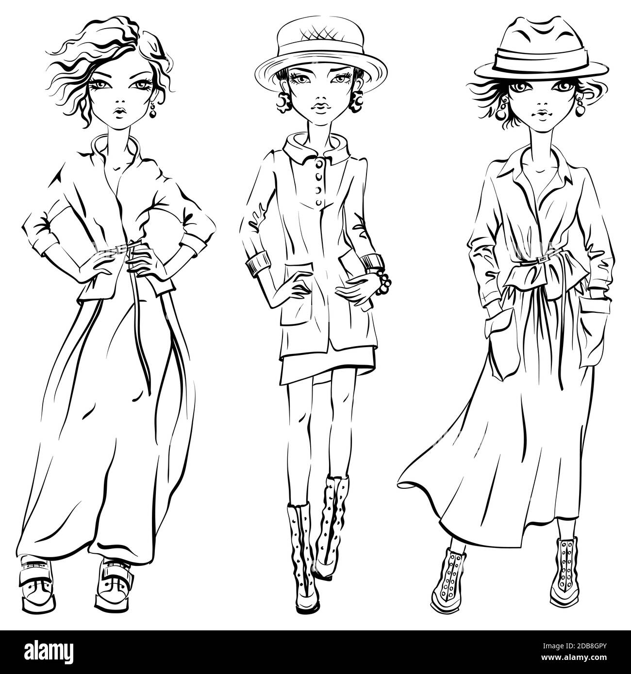 Girl dress hat sneakers Black and White Stock Photos &amp; Images - Alamy