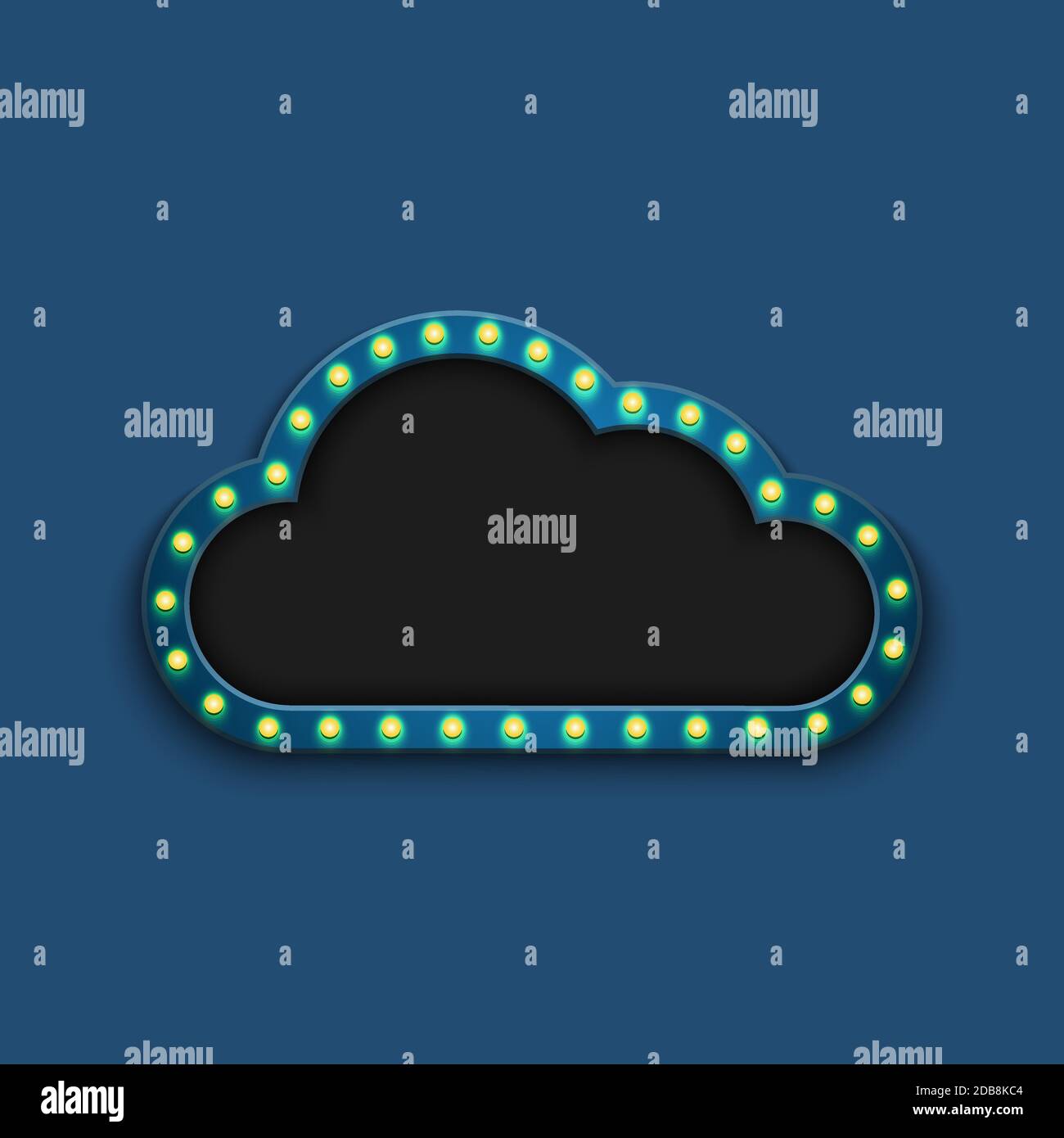 Vector modern concept retro billboard and cloud background Stock Vector