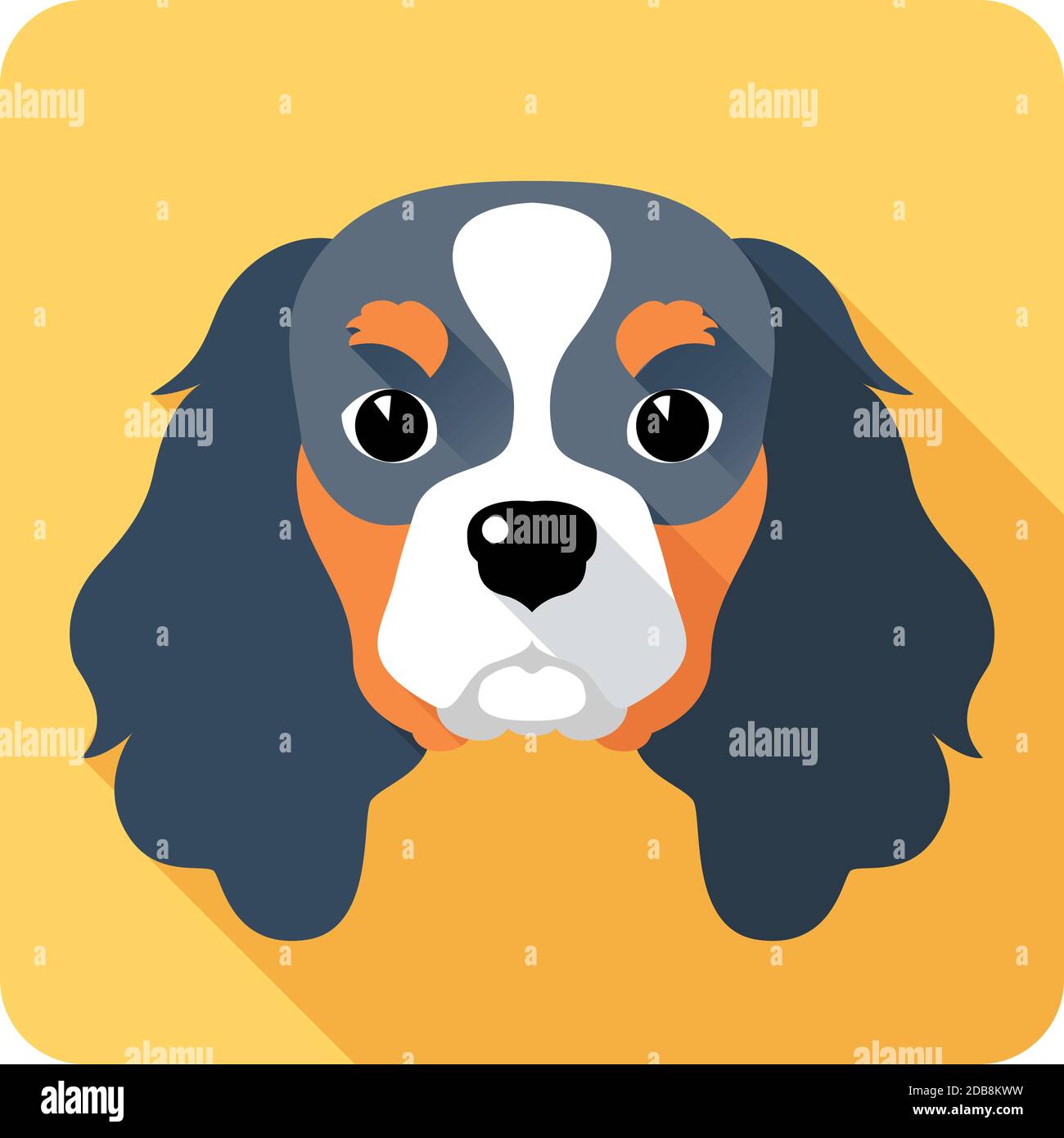 dog Cavalier King Charles Spaniel icon flat design Stock Photo