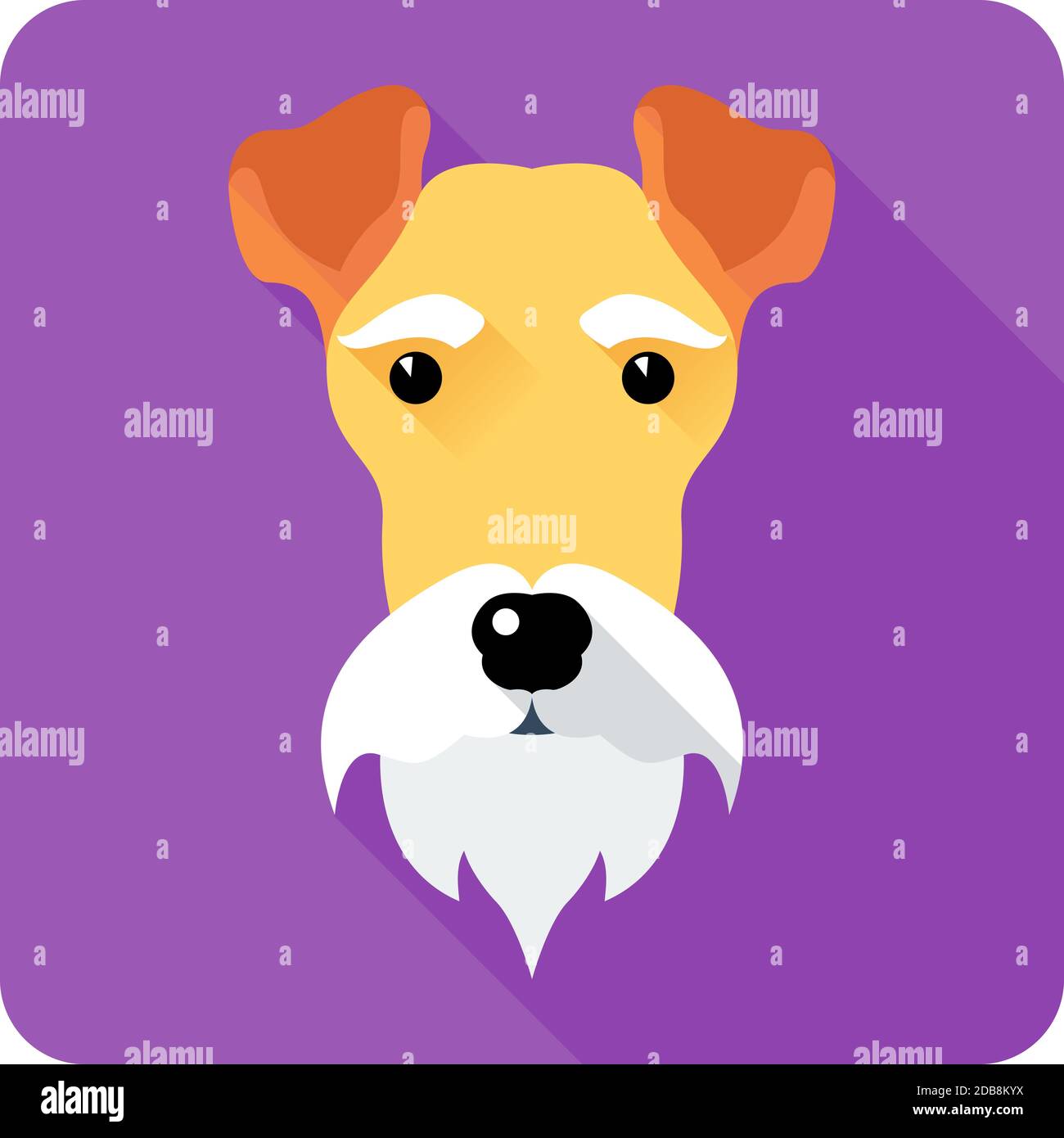 Fox Terrier dog icon flat design Stock Photo - Alamy