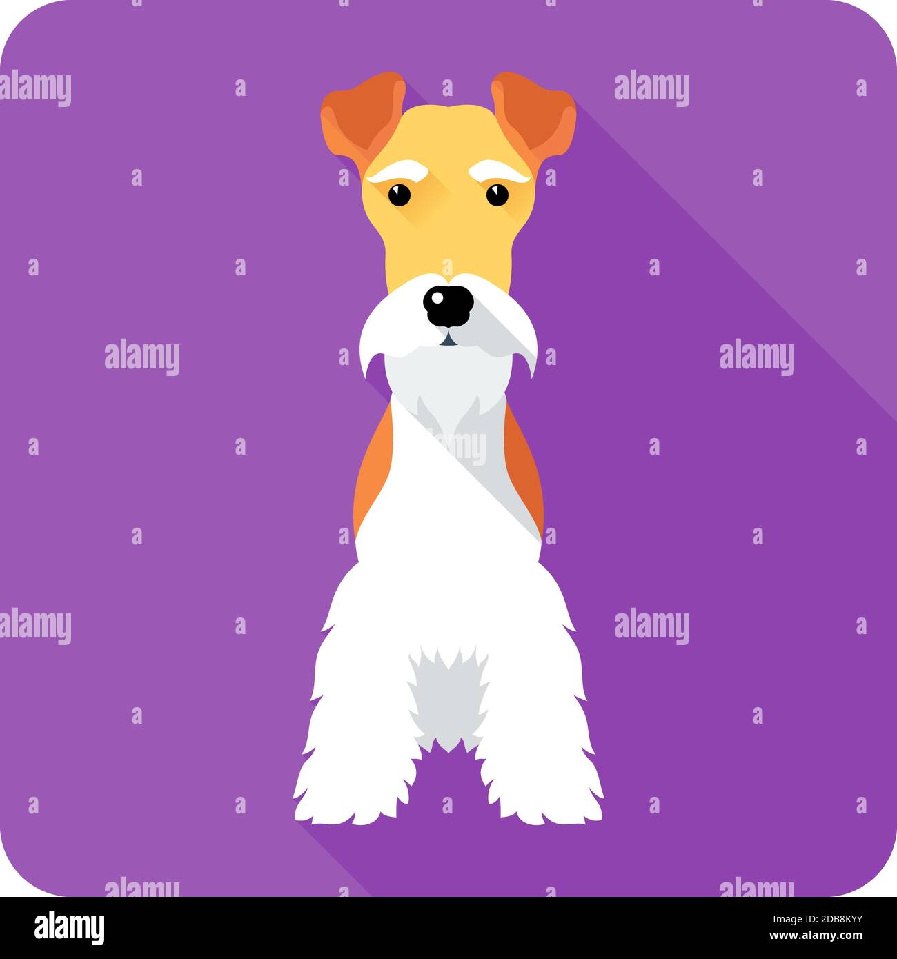 Fox Terrier dog sits icon flat design Stock Photo