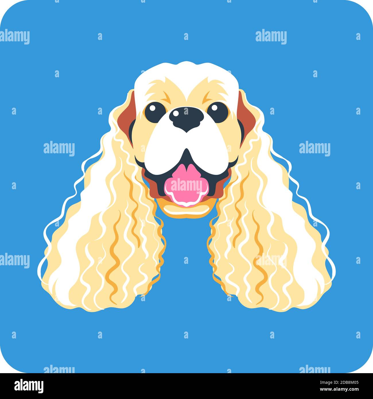Vector dog American Cocker Spaniel icon flat design Stock Photo - Alamy