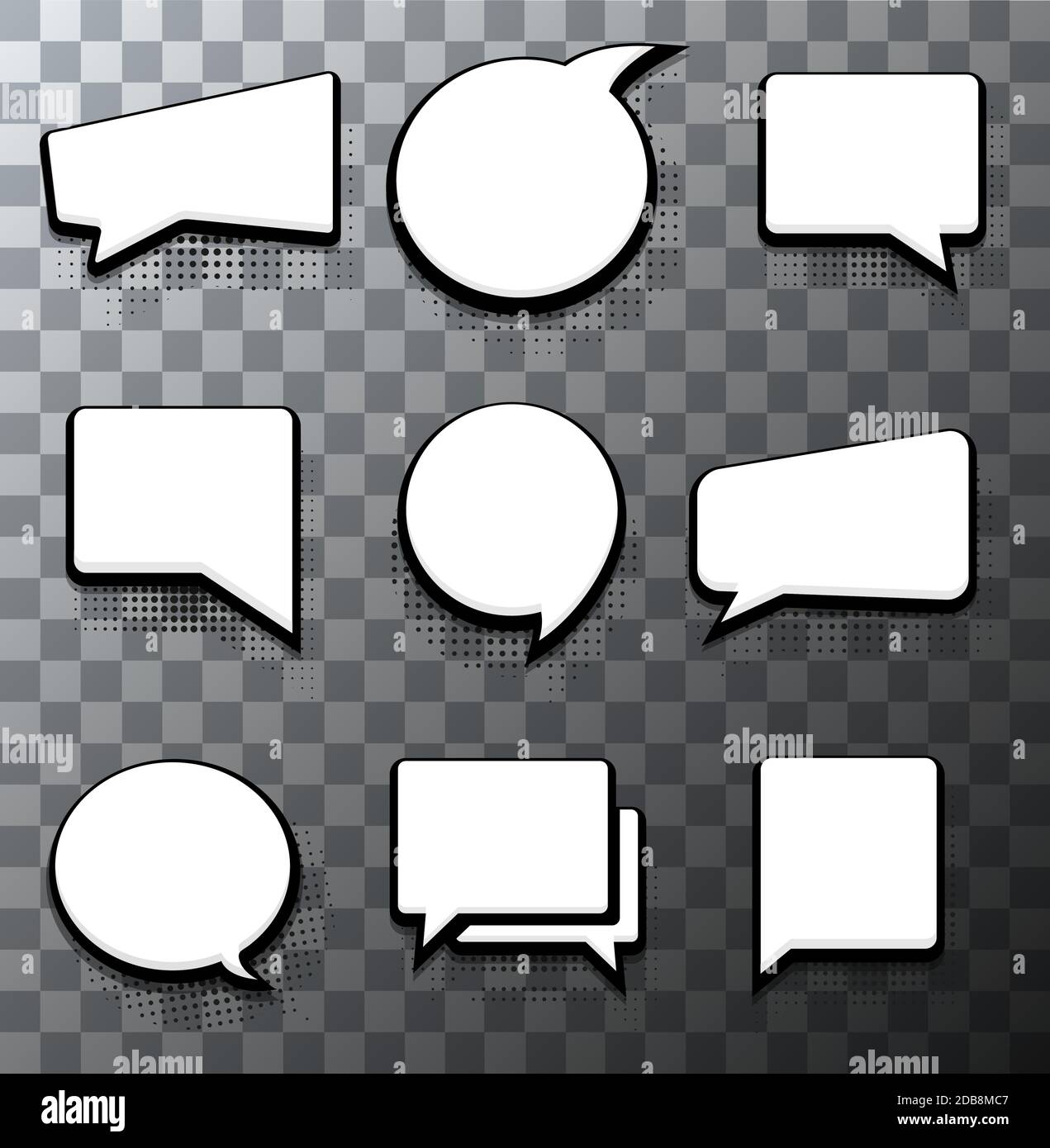 Vector modern halftone bubble speech icon set Stock Vector Image & Art ...