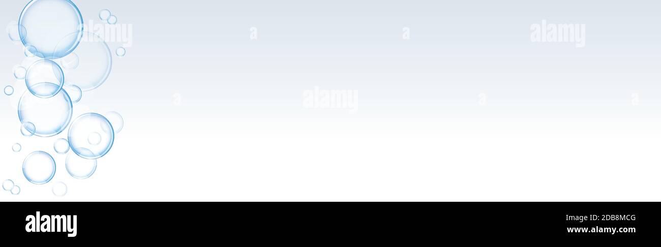 Different size air bubbles on a light background - Illustration Stock Vector