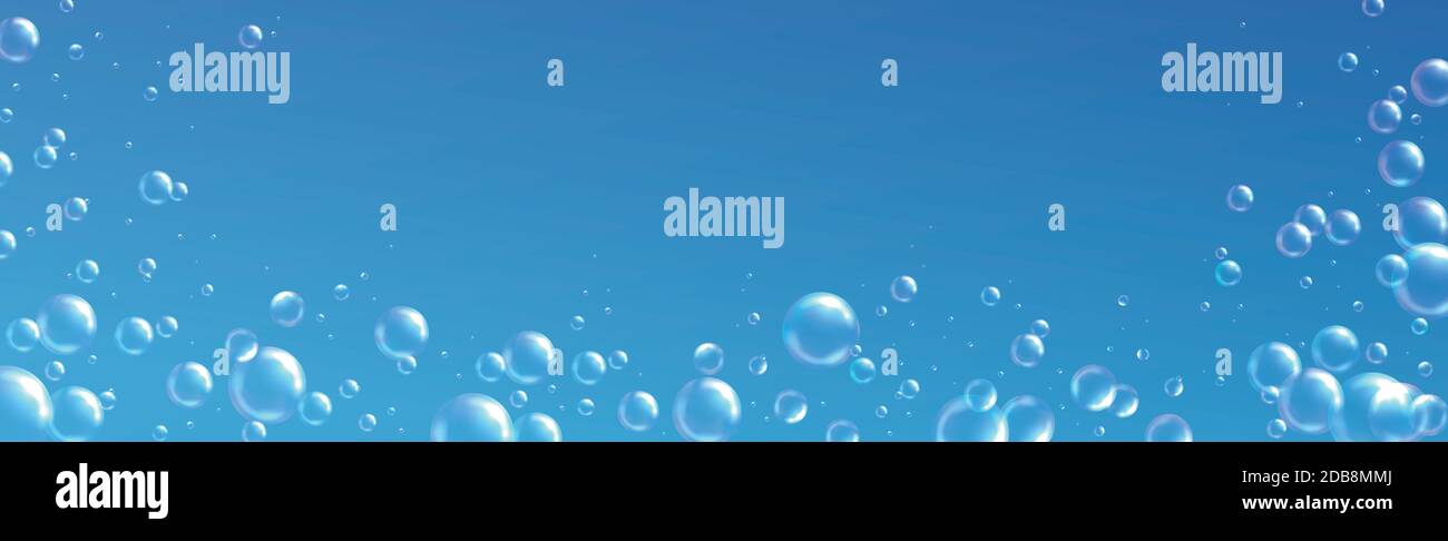 Different size air bubbles on a light background - Illustration Stock Vector