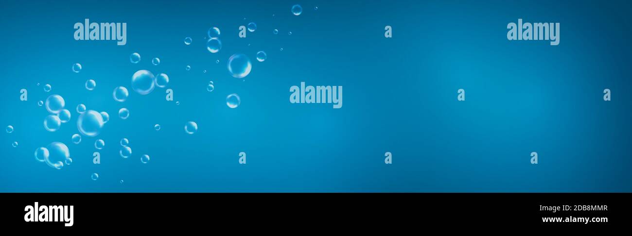 Different size air bubbles on a light background - Illustration Stock Vector