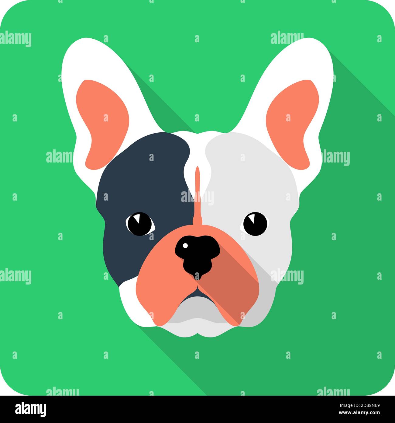 dog French bulldog icon flat design Stock Photo - Alamy