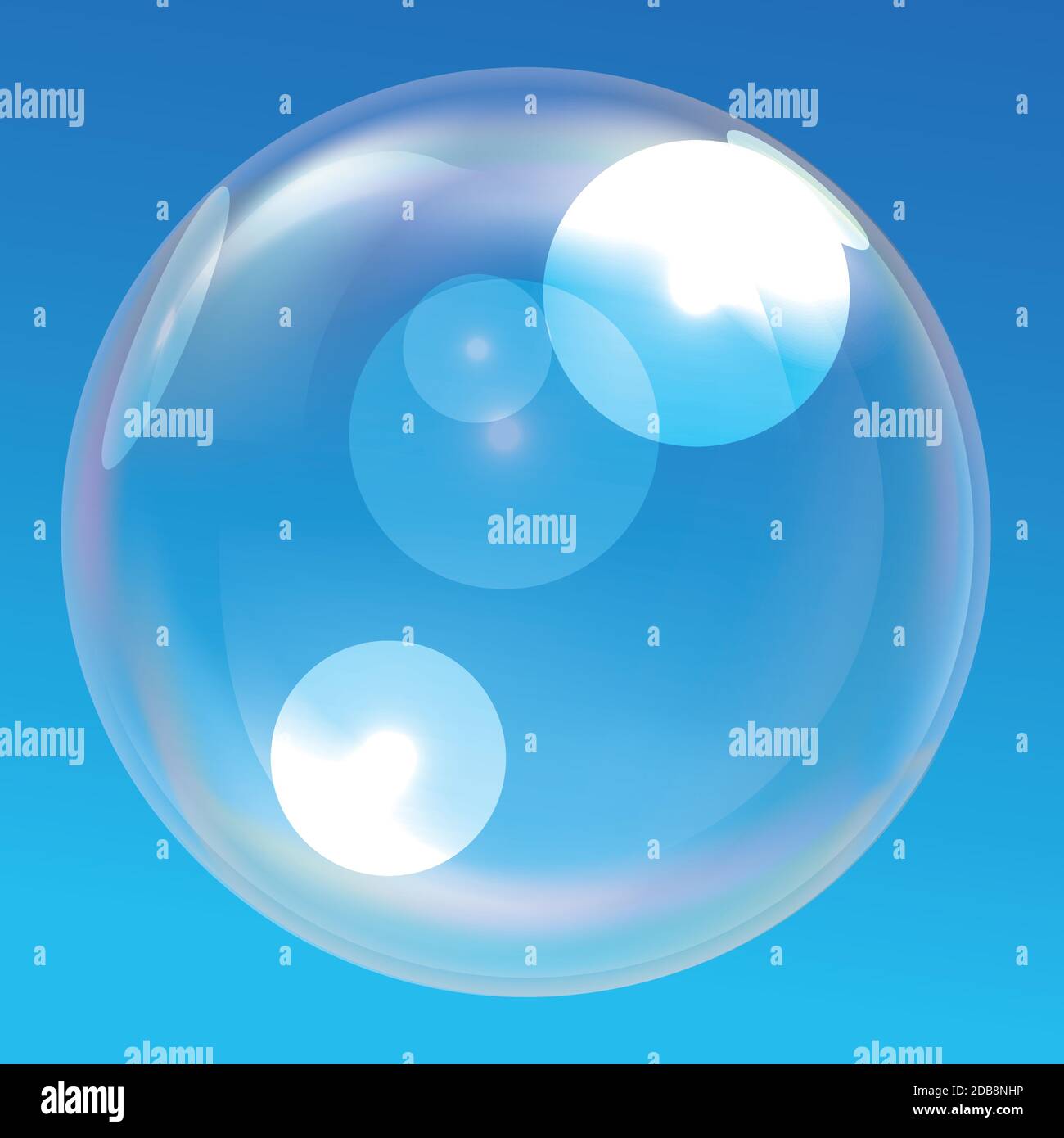 Different size air bubbles on a light background - Illustration Stock Vector