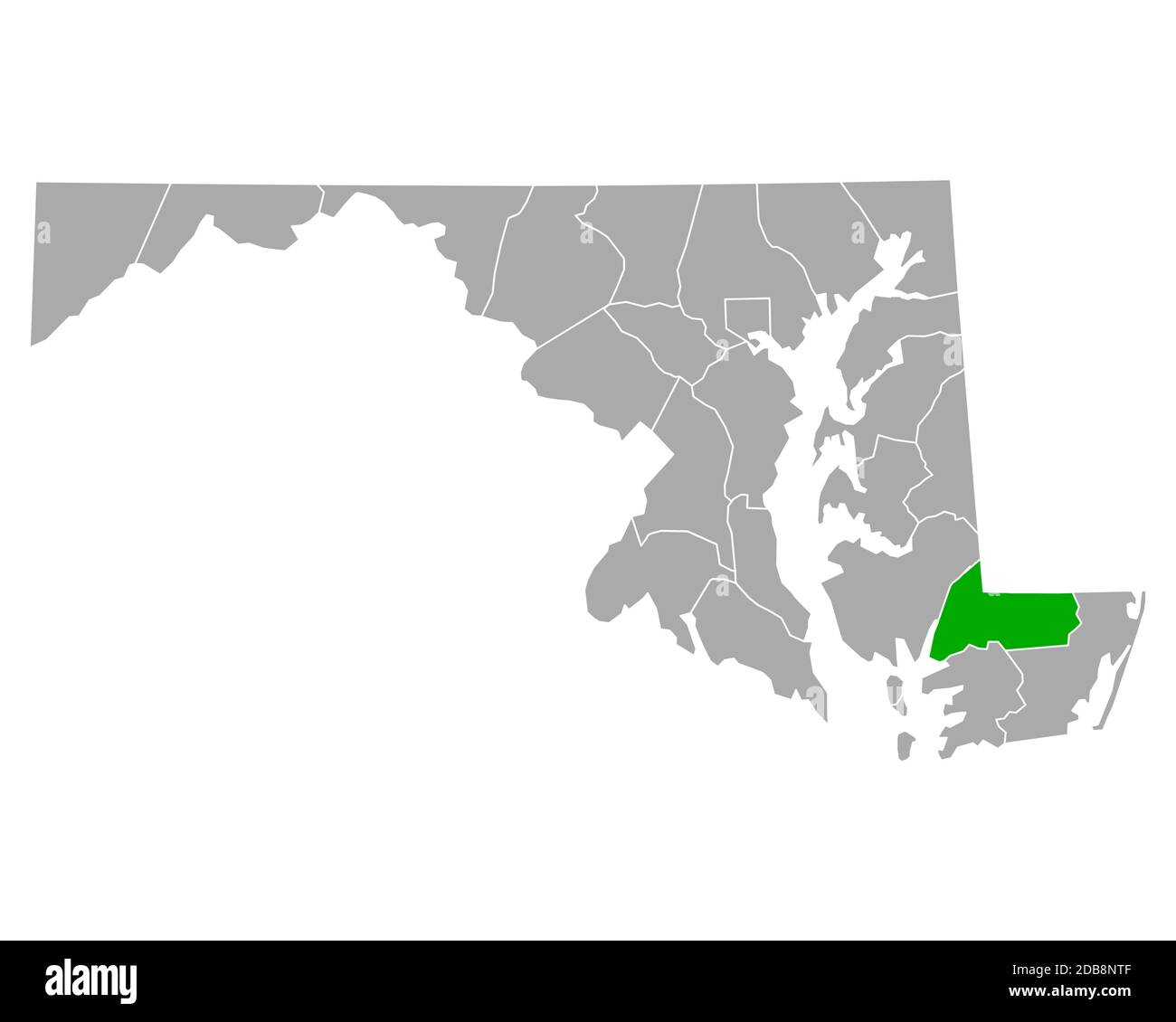 Map Of Wicomico County Md Wicomico County, Maryland Cut Out Stock Images & Pictures - Alamy