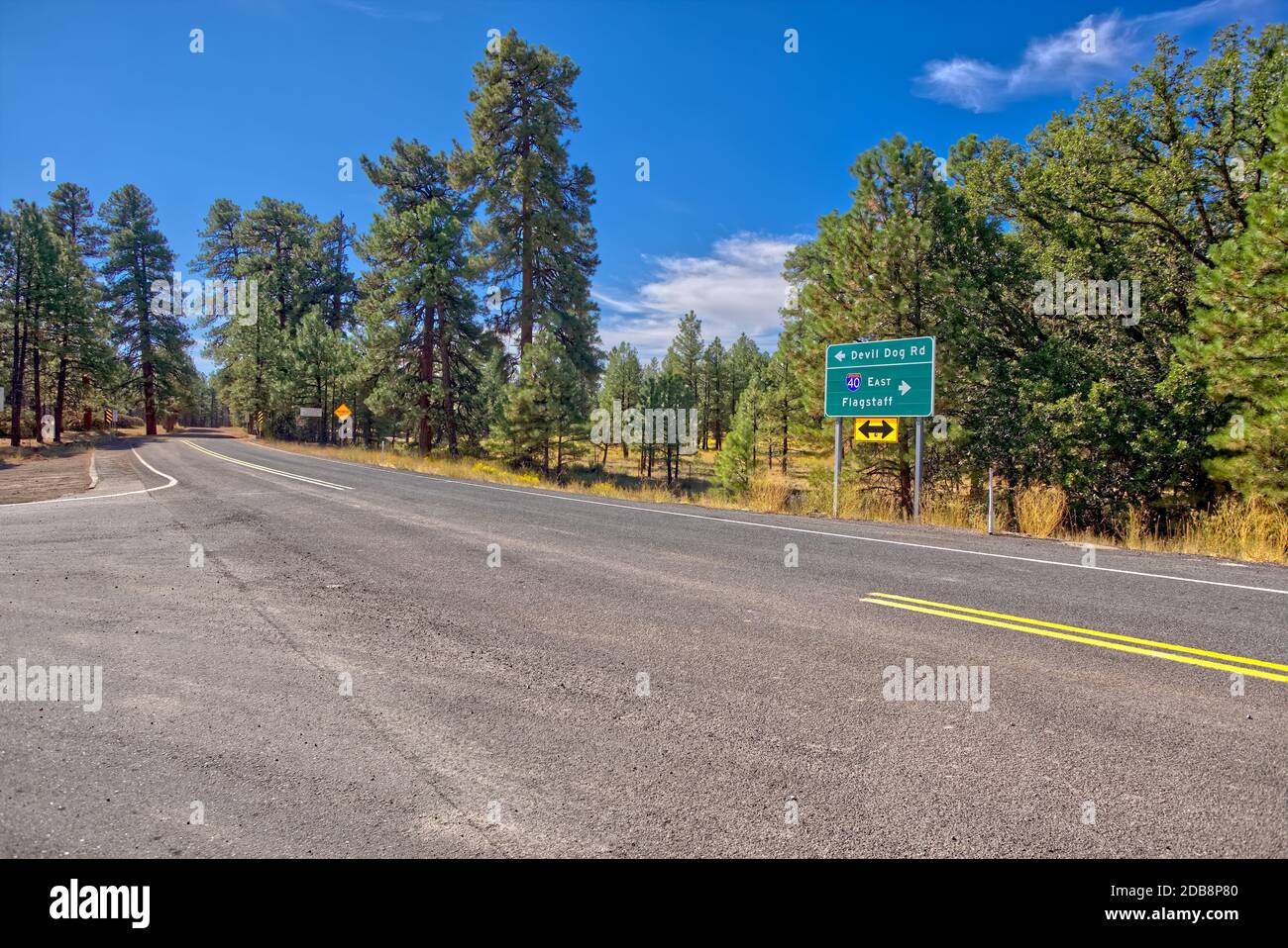 Devil Dog Road leading to Kaibab National Forest, Arizona, USA Stock Photo