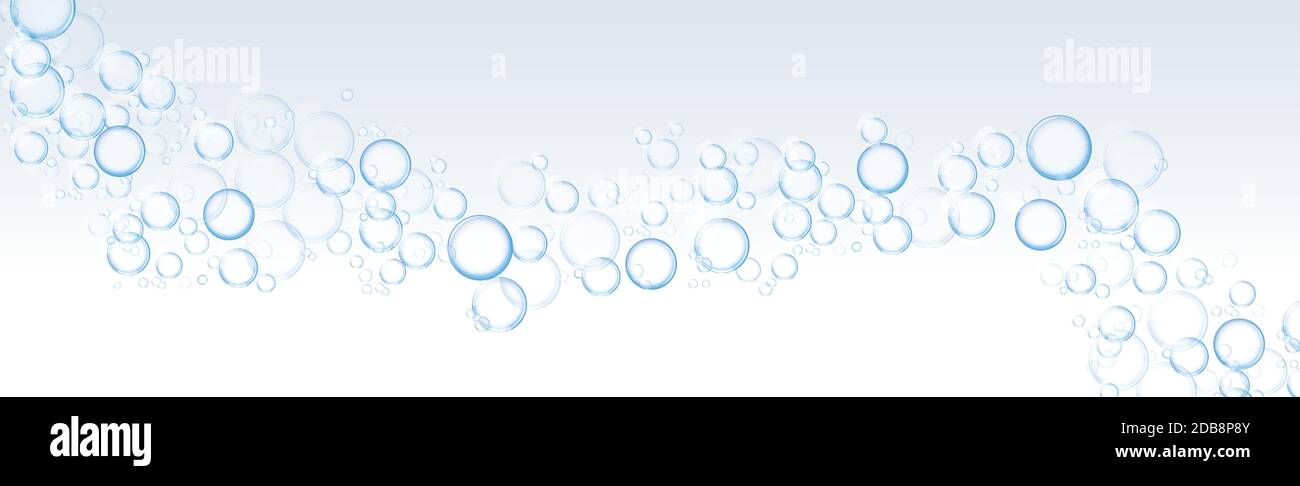 Different size air bubbles on a light background - Illustration Stock Vector