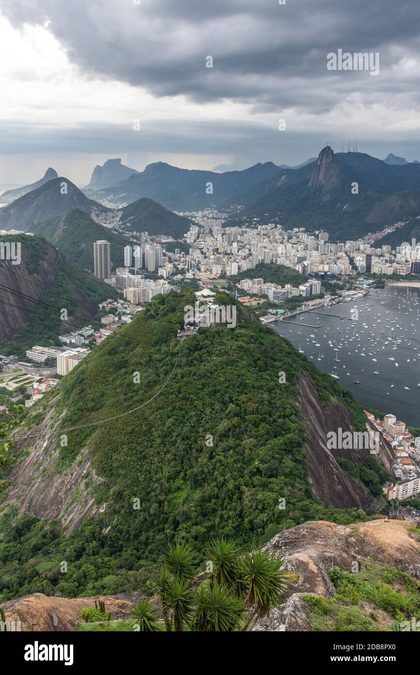View from Sugarloaf mountain, Rio de Janeiro, Brazil Stock Photo