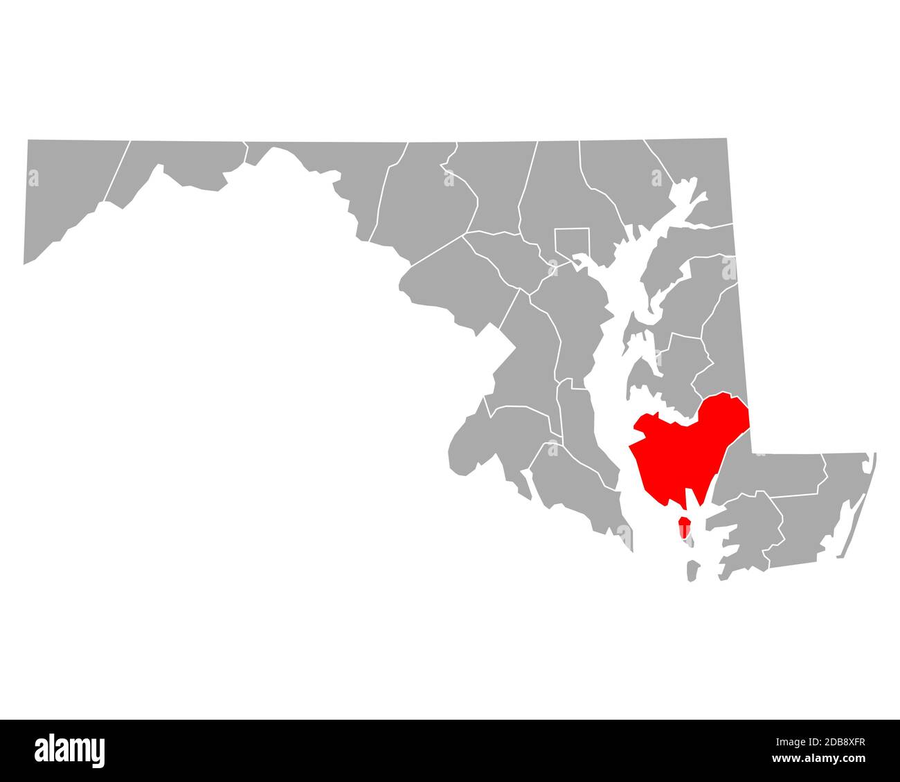 Map Of Dorchester In Maryland Stock Photo Alamy