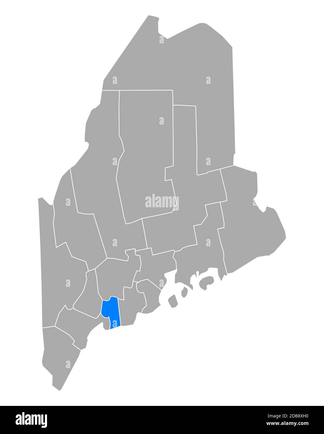 Map of Sagadahoc in Maine Stock Photo Alamy