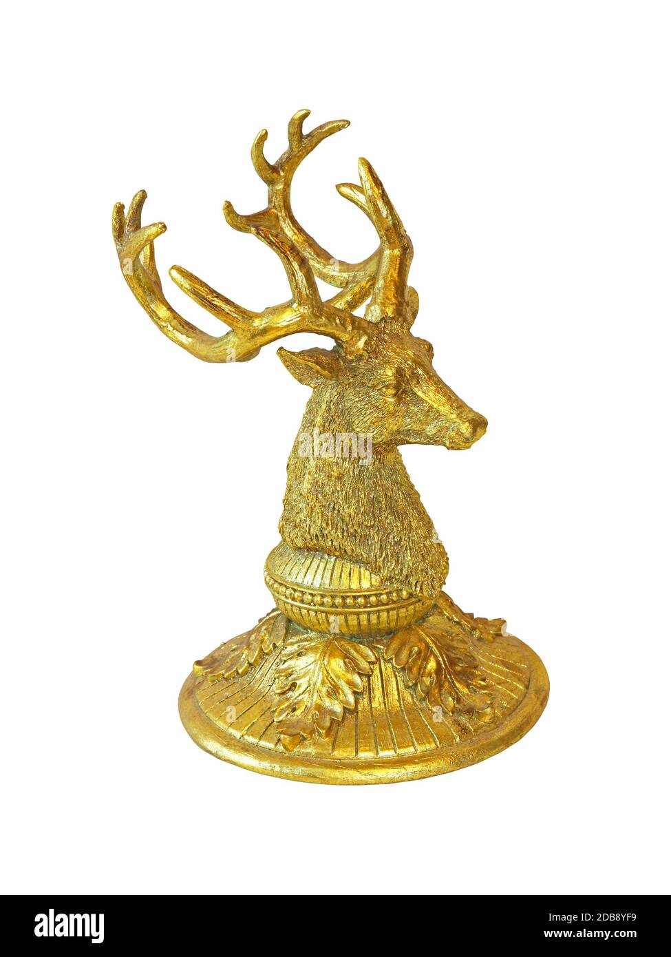 Gold deer statue isolated with clipping path included Stock Photo Alamy