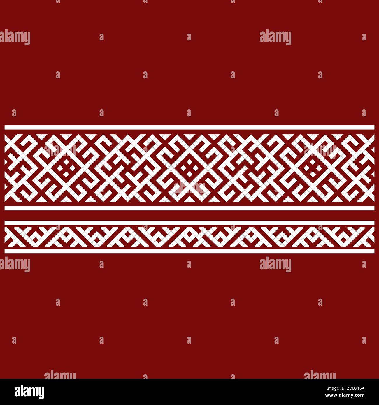 Traditional embroidery. Vector illustration of ethnic seamless ornamental geometric patterns for your design. Stock Photo
