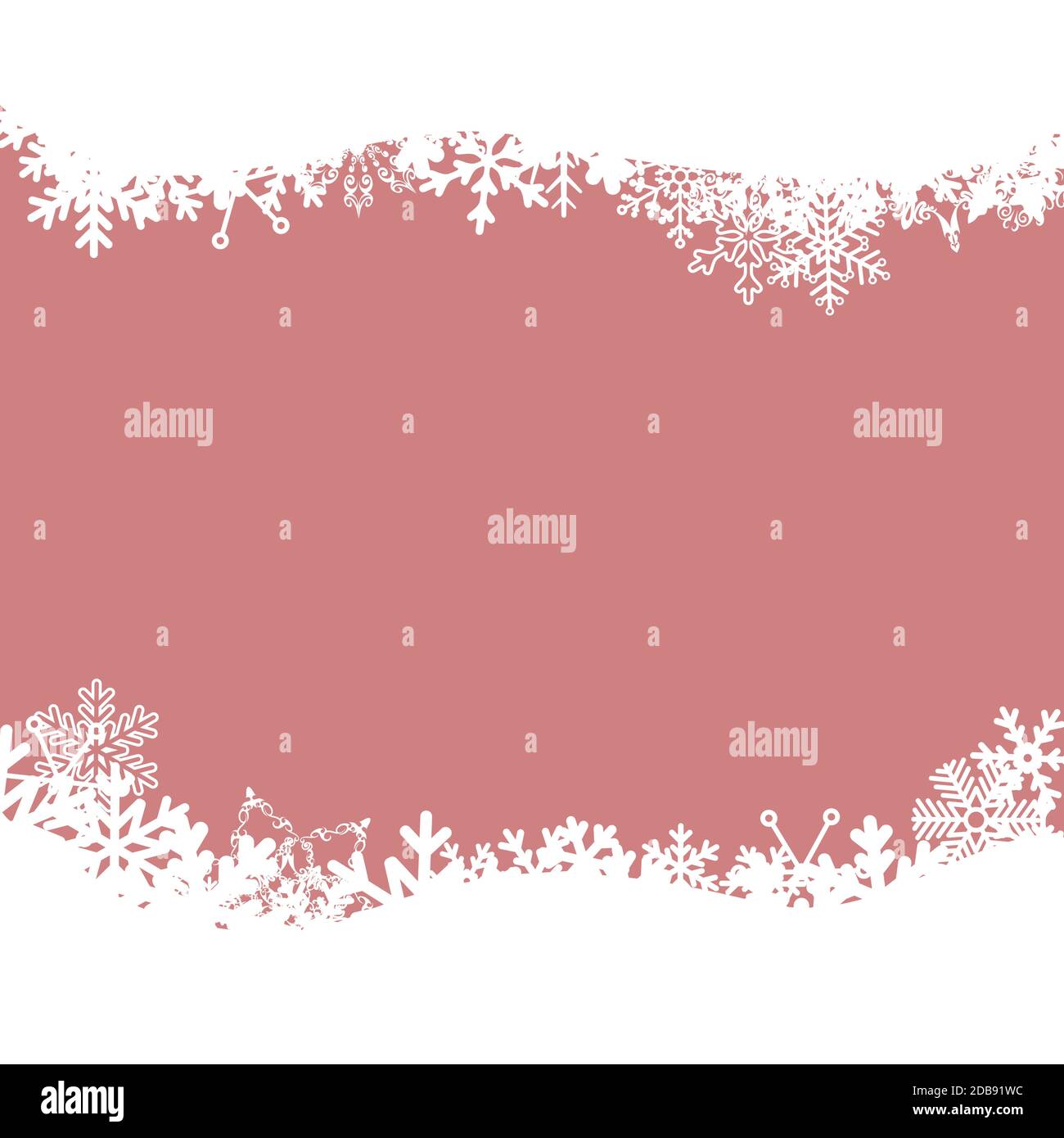 Pink Christmas. Background with snowflakes. Stock Vector