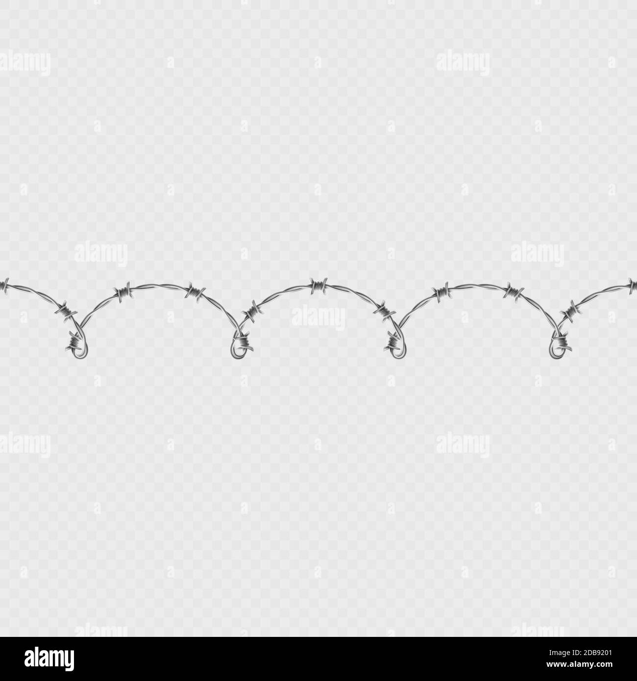 Metal barbed wire horizontal seamless border template and elements ...