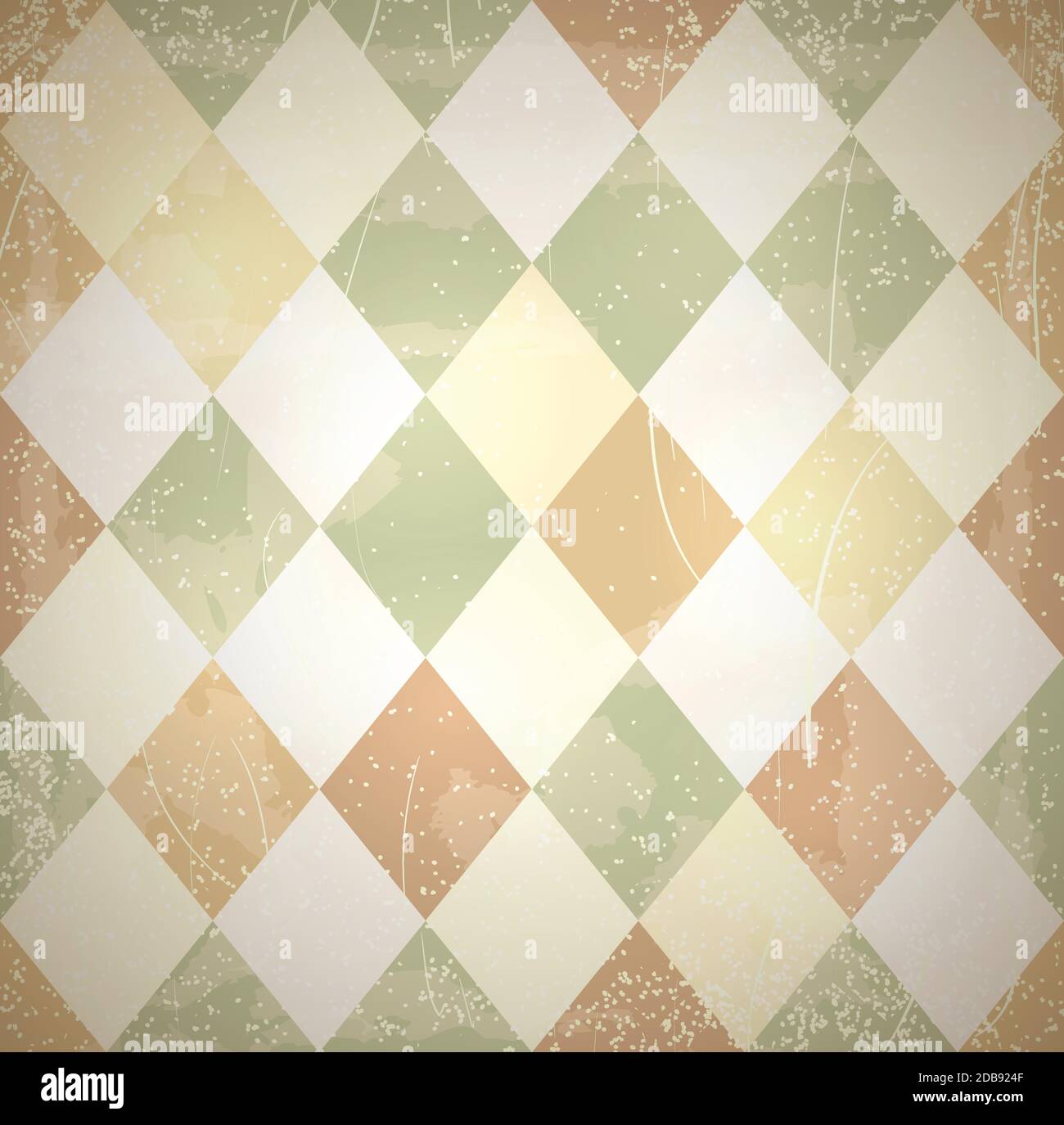 Retro diamonds background with grunge effects. Stock Vector