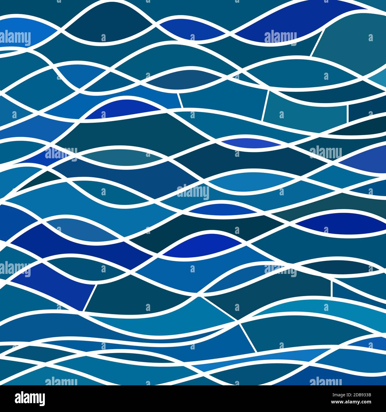 abstract stained-glass mosaic background - blue waves Stock Photo - Alamy