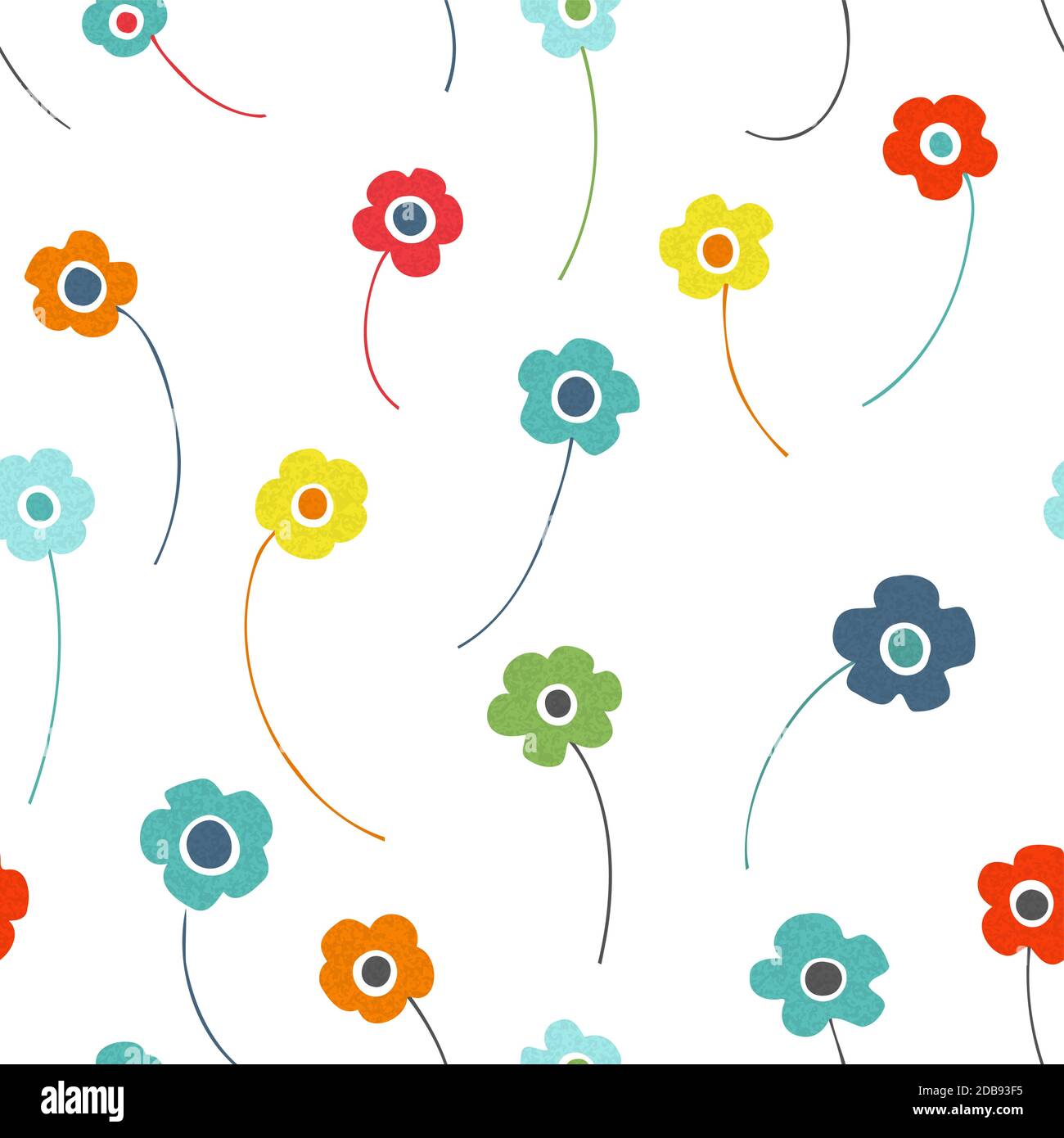 Vector simple seamless floral pattern Stock Vector Image & Art - Alamy