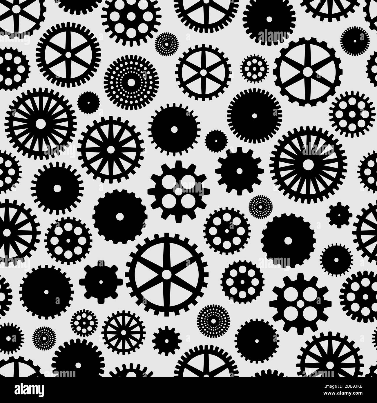 Abstract Gear Pattern abstract black flat gears seamless pattern Stock Photo - Alamy