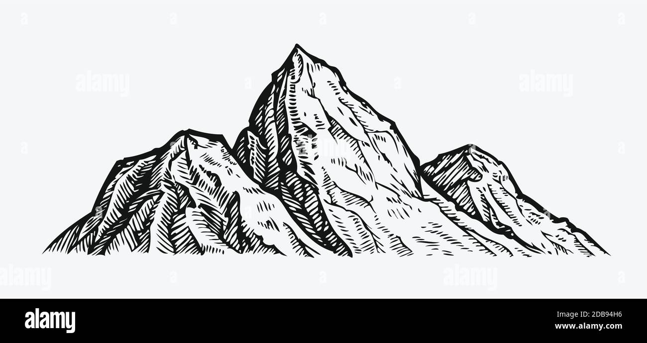 Mountain landscape. Sketch vector illustration Stock Vector