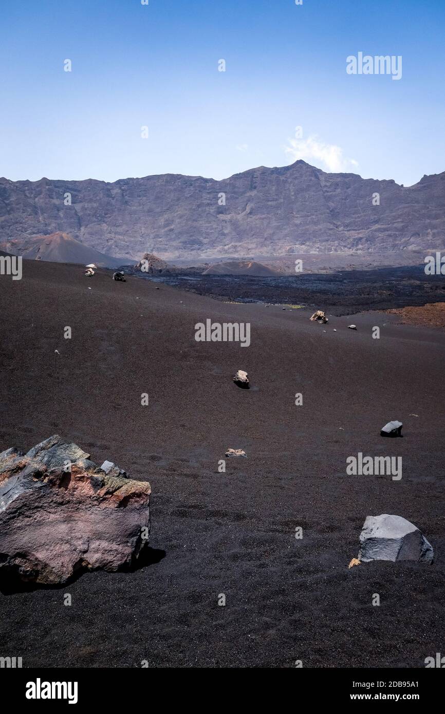 Cha das Caldeiras and Pico do Fogo in Cape Verde, Africa Stock Photo ...