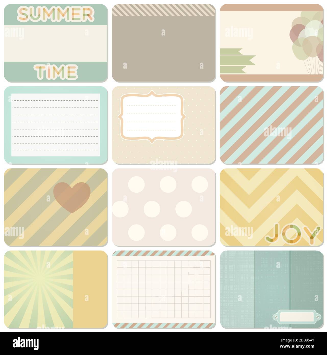 Vector set of journal cards Stock Vector Image & Art - Alamy