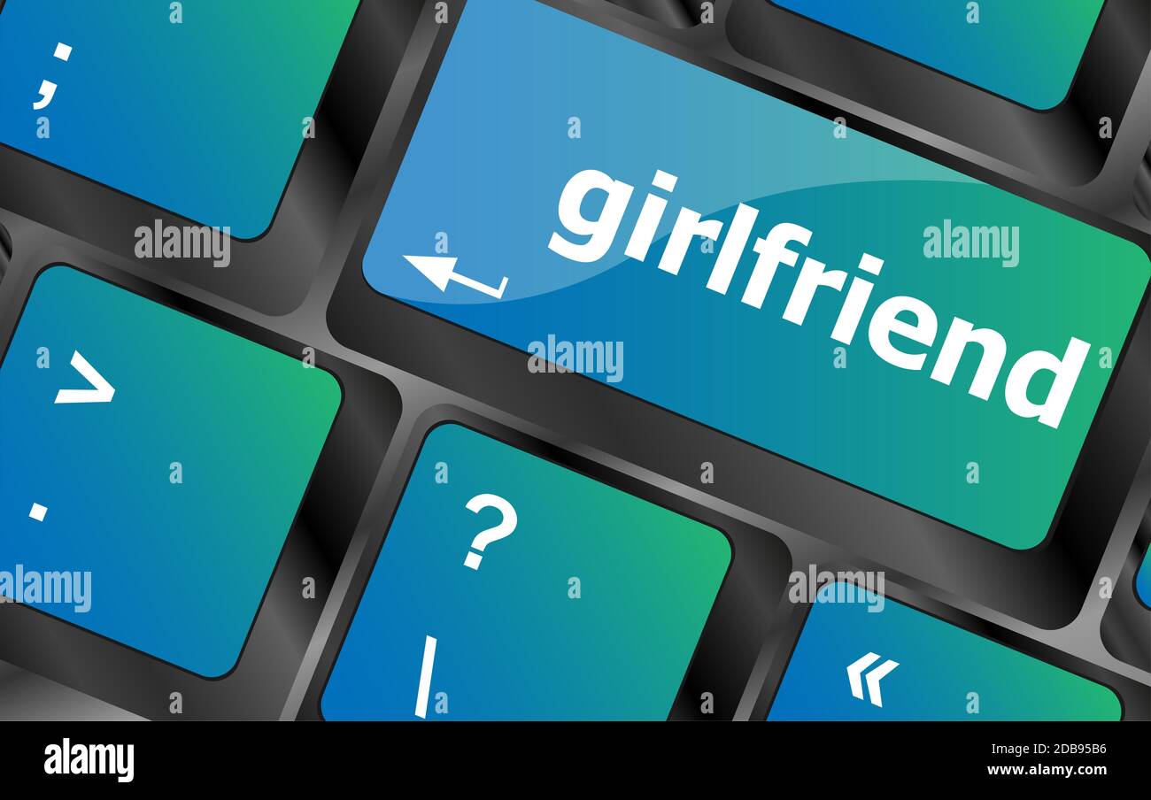 girlfriend button on computer pc keyboard key Stock Photo Alamy