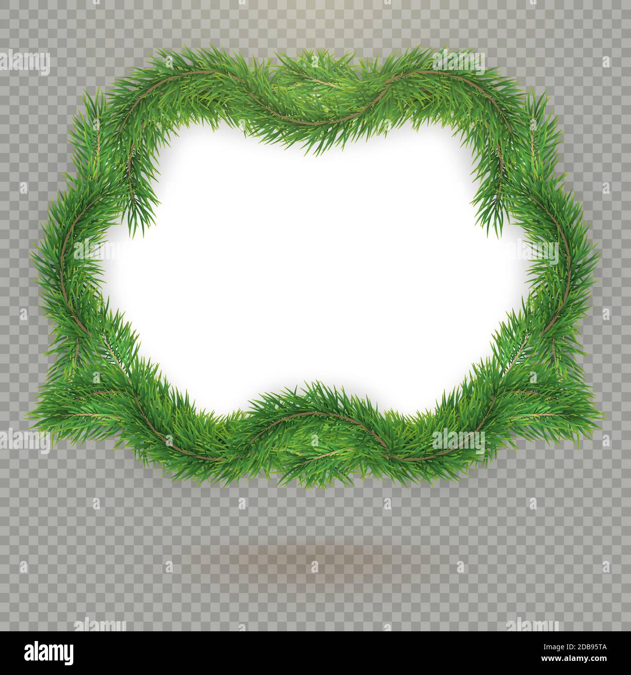 Christmas decorative fir tree frame with copy space and shadow. EPS 10 ...