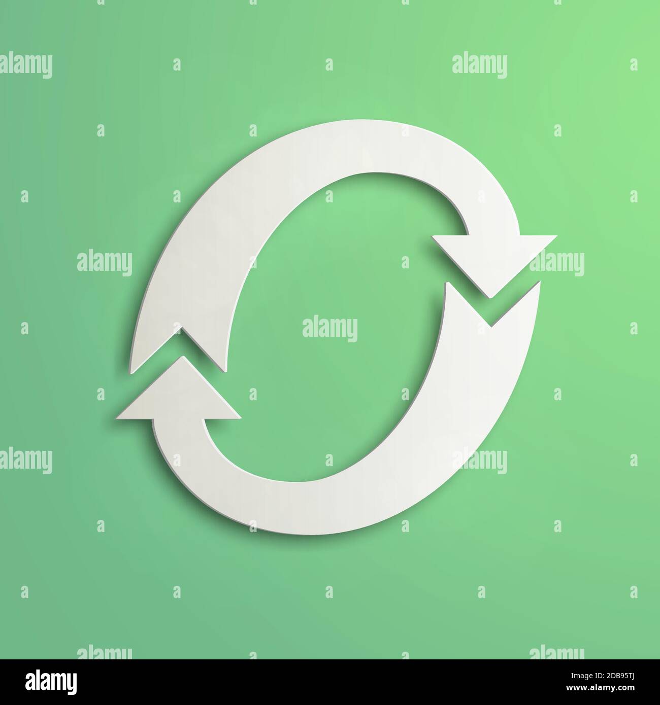 Recycle symbol with realistic shadow. Stock Vector