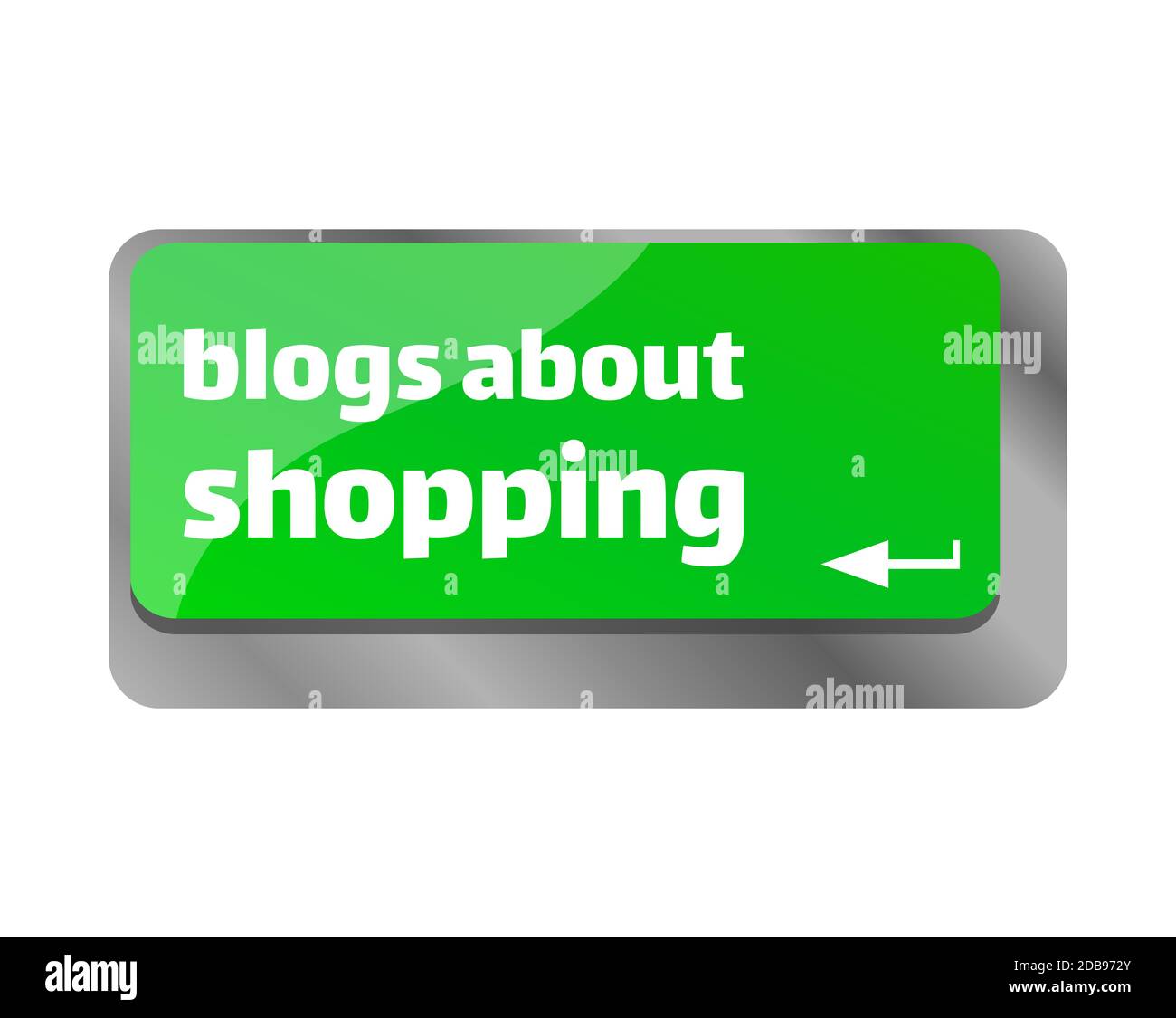 Blogs about shopping . Close up of keyboard, enter computer key. Stock Photo