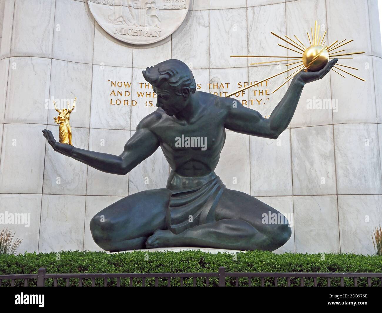 Detroit, Michigan, USA - August 30, 2020: Tiger Statue At The