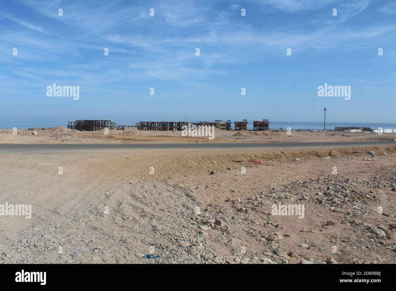 Mountain in the desert and the blue sky Stock Photo - Alamy