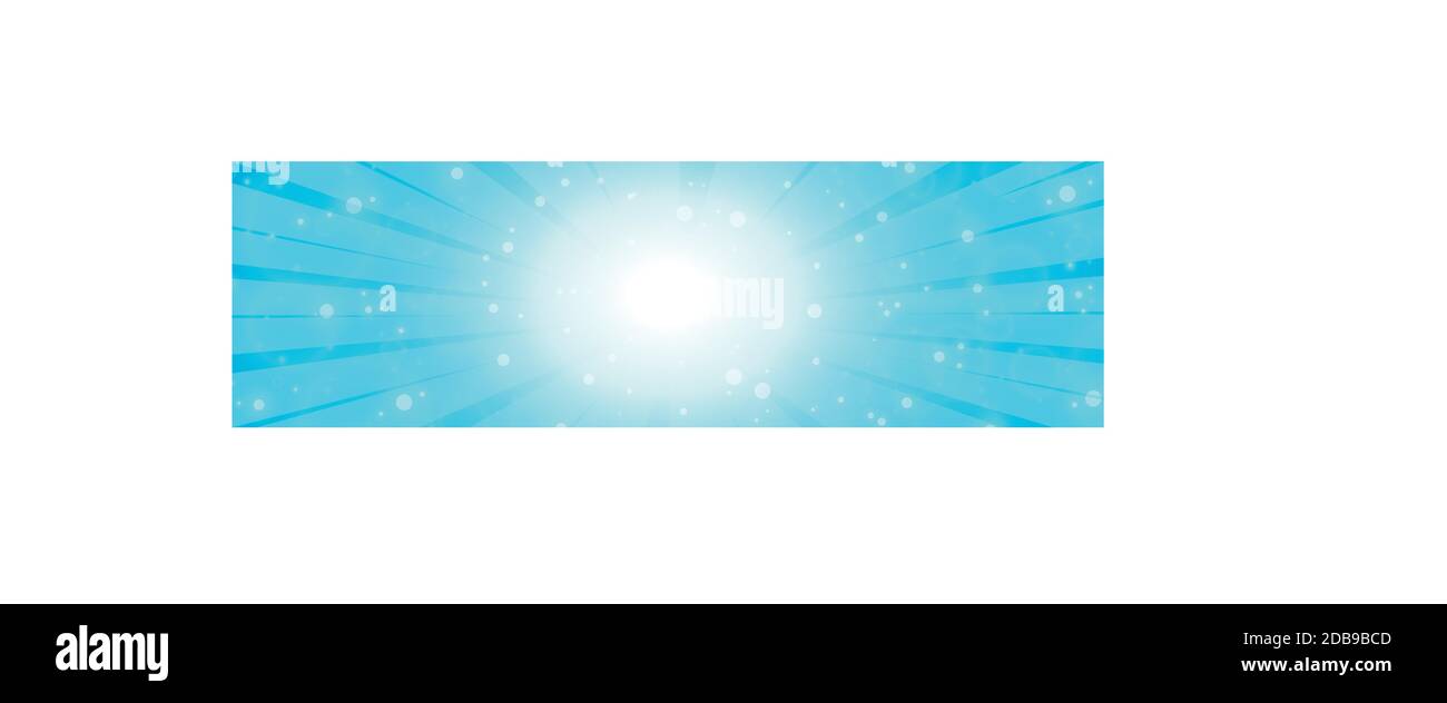 Bright blinding sun on a blue background - Illustration Stock Vector