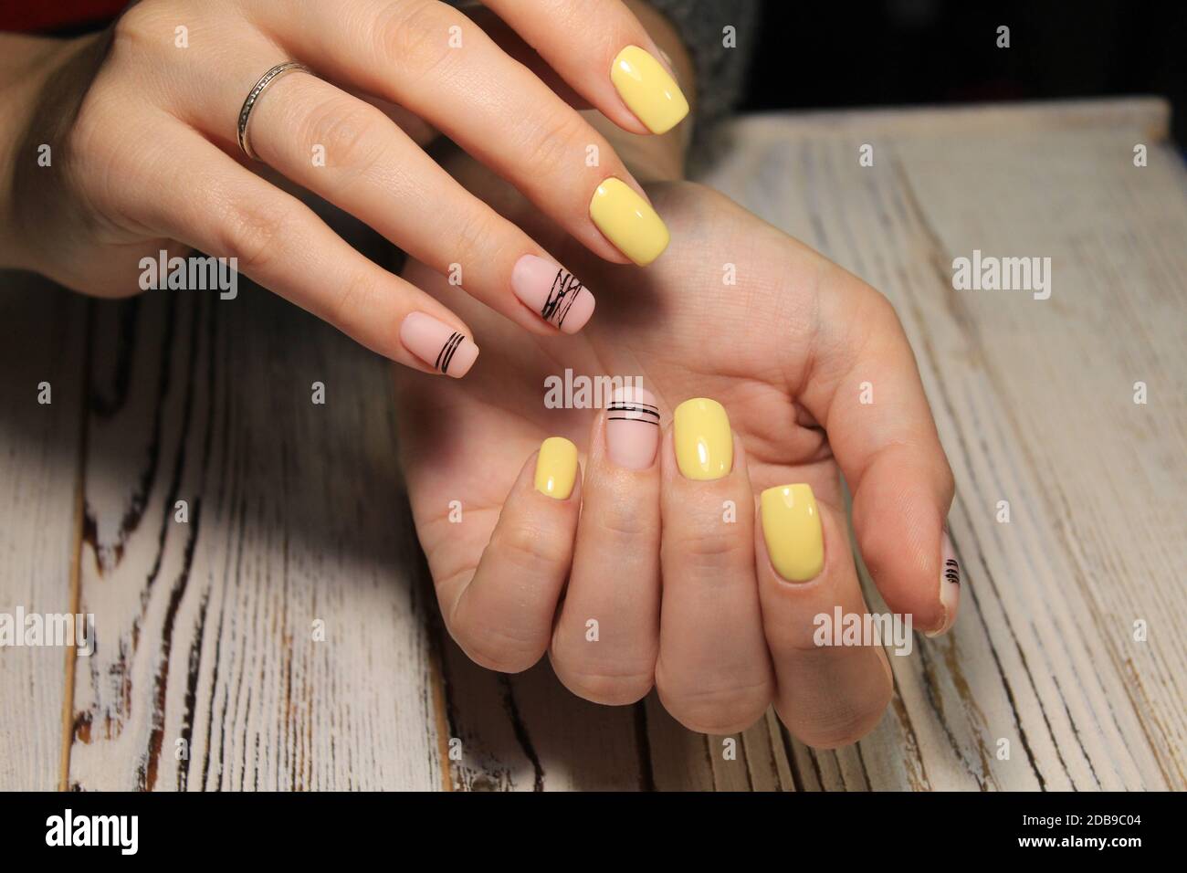 Colorful Christmas nails winter nail designs with glitter,rhinestones, on  short and long female nails Stock Photo - Alamy
