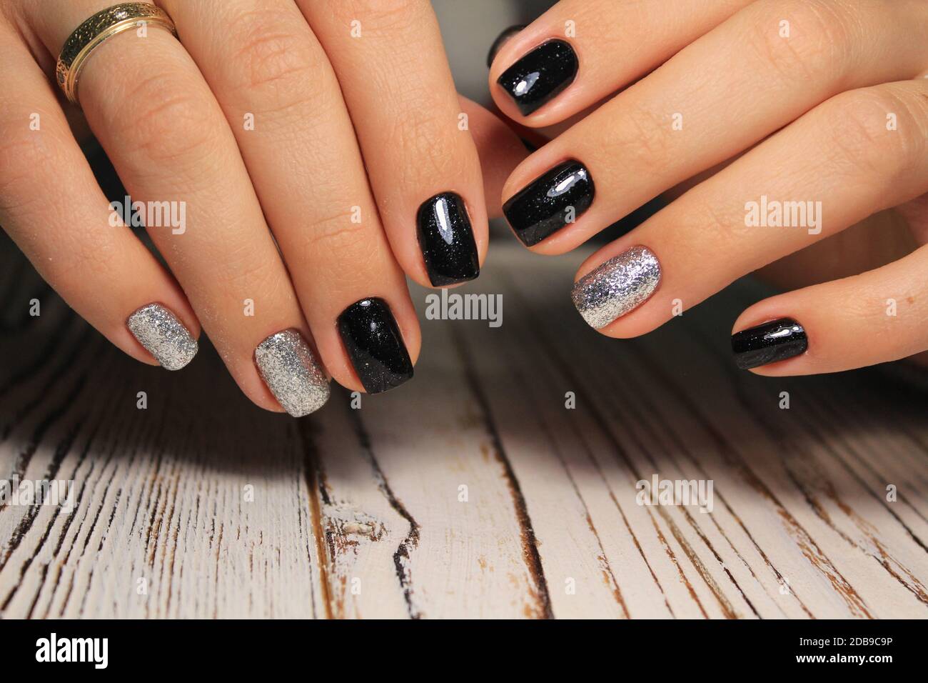 Closeup photo of a beautiful female hands with elegant manicure and ...