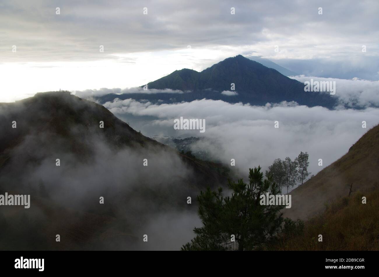 Sunrise at Mount Batur on the Bali island in Indonesia Stock Photo - Alamy