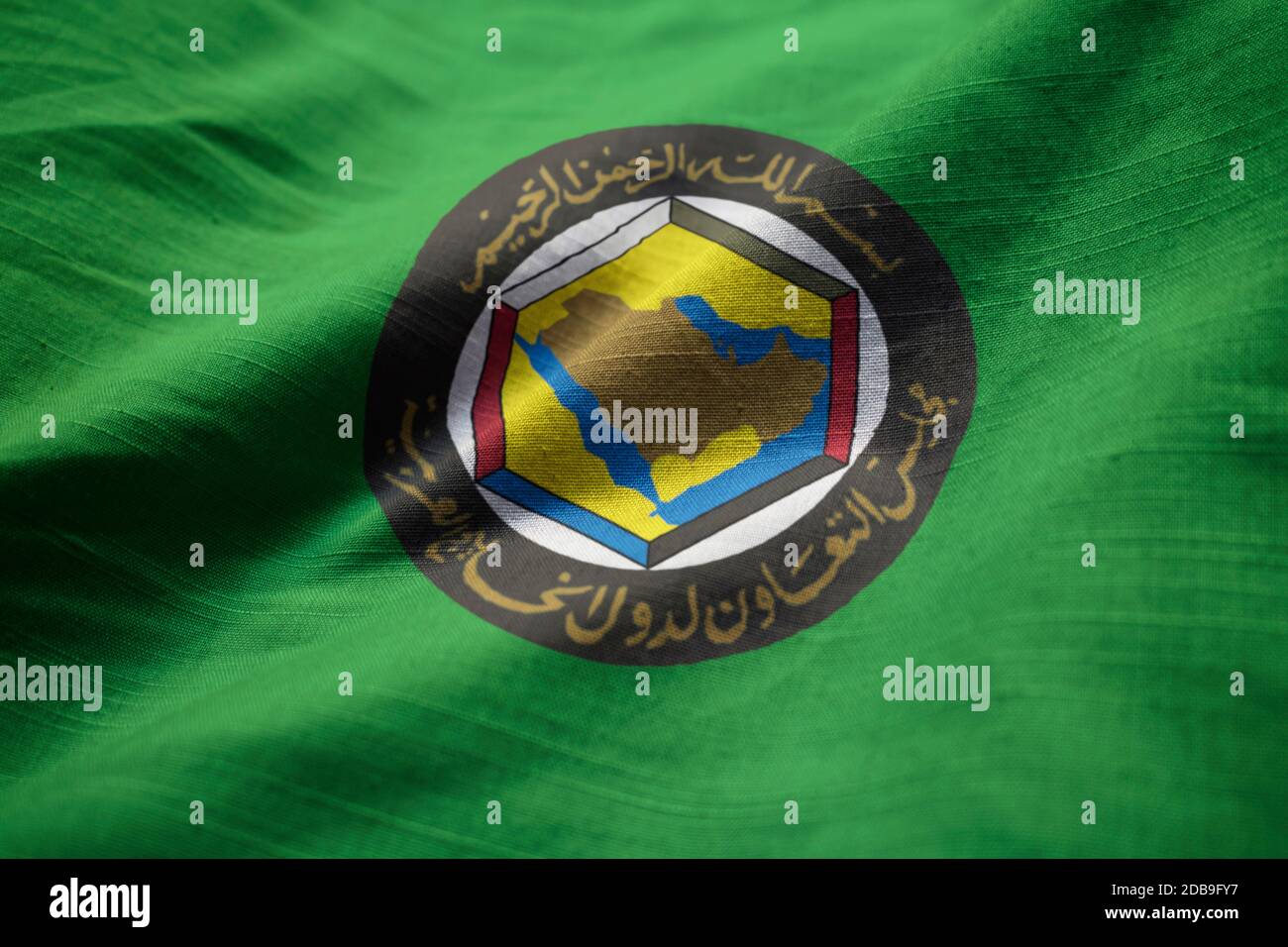 Closeup of Ruffled Gulf Cooperation Council Flag, GCC Flag Blowing in Wind Stock Photo Alamy