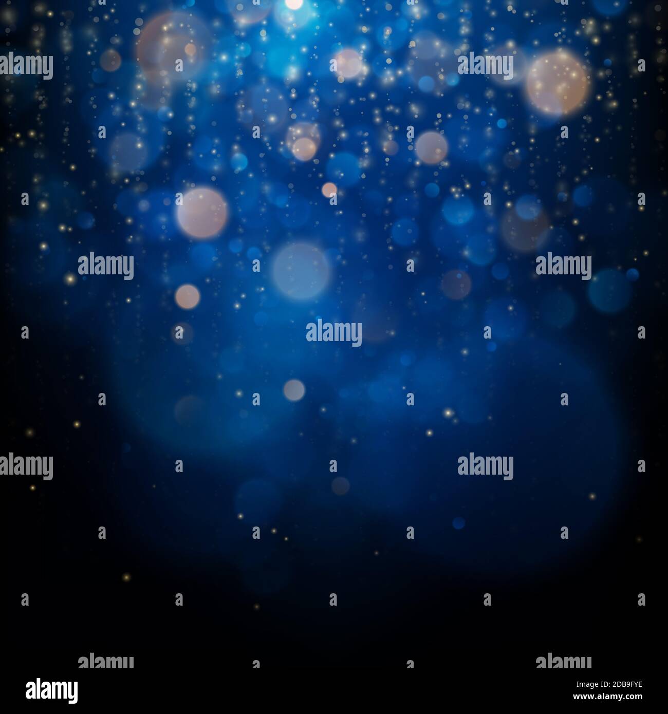 Blurred bokeh light on dark blue background. Christmas and New Year ...