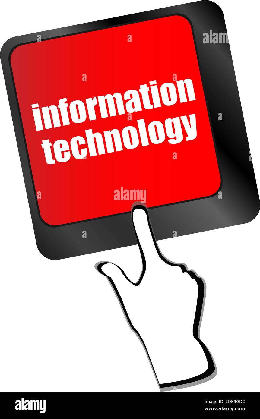 Data concept: computer keyboard with word Information Technology on enter button background Stock Photo