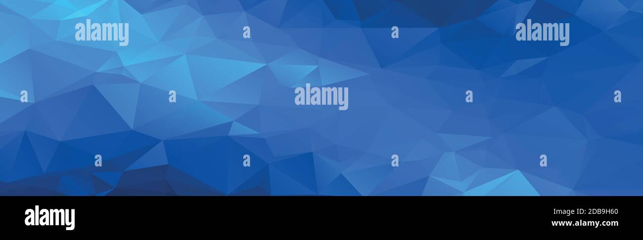 Abstract panoramic background with blue triangles - Vector illustration Stock Vector
