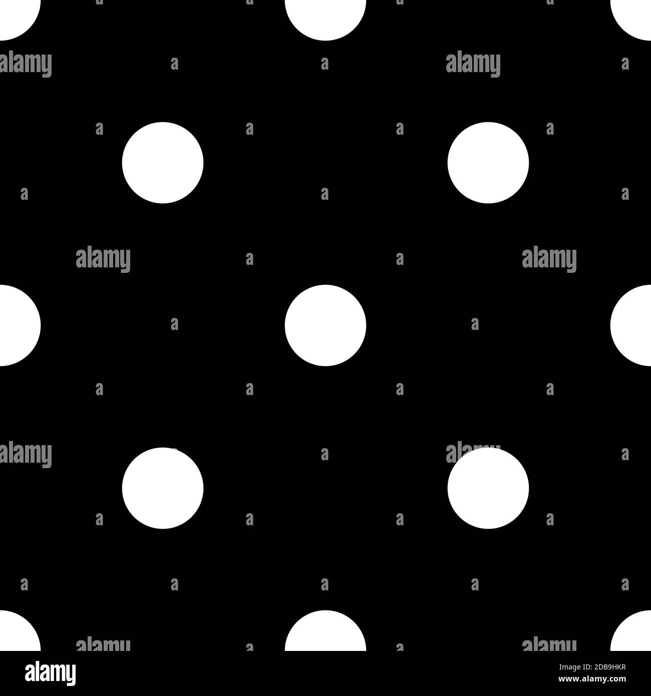 Black and white polka dot seamless pattern background, isolated on ...