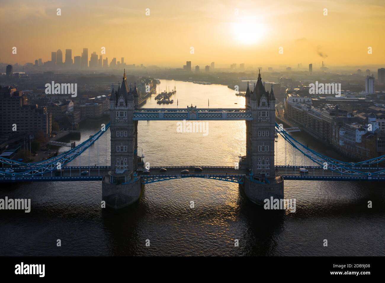 London tower Bridge drone view from above Stock Photo