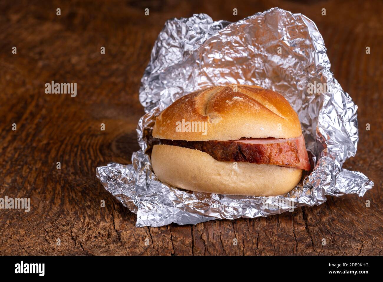 bavarian meat loaf in a bun Stock Photo
