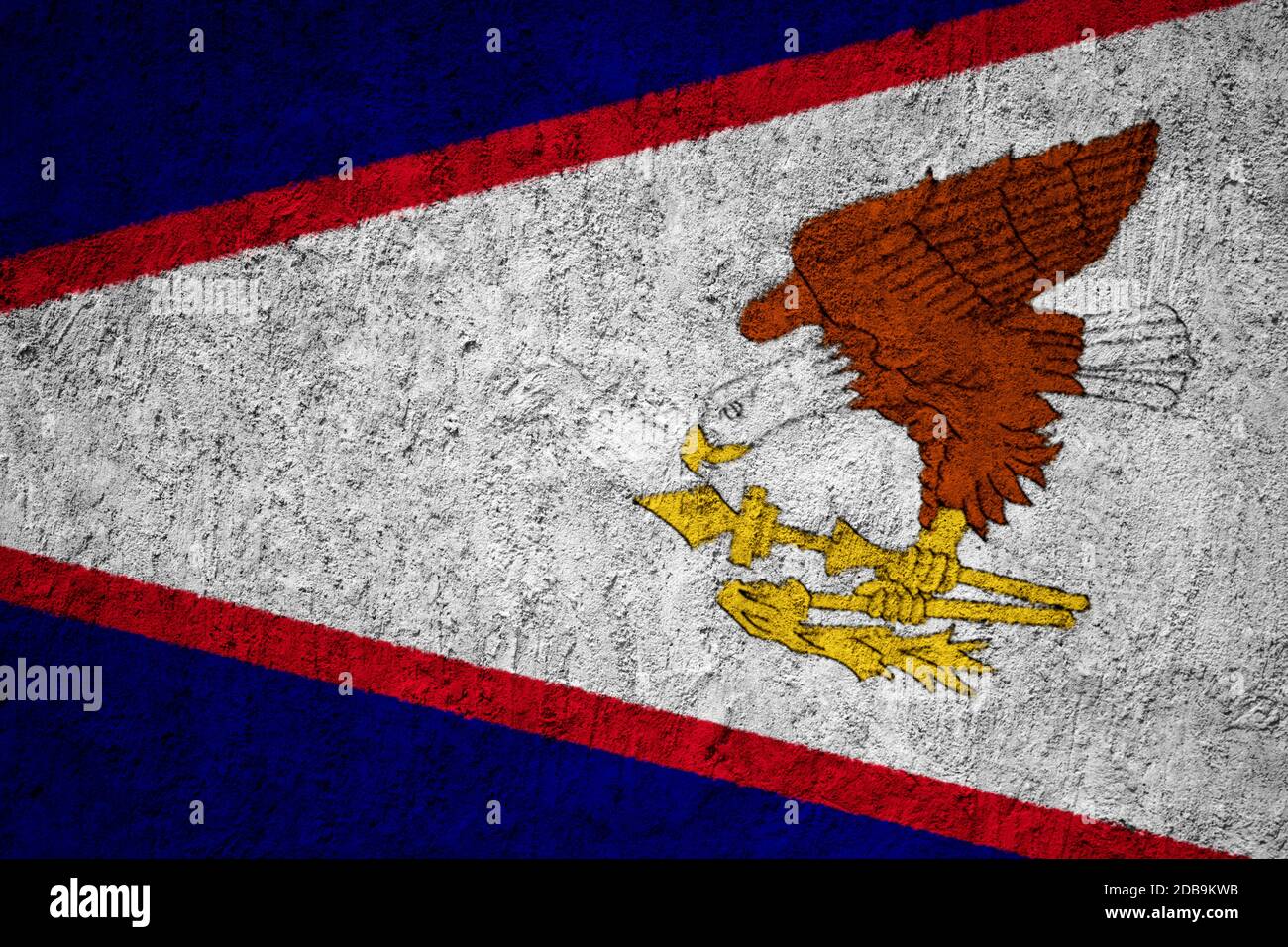 American Samoa flag painted on the cracked grunge concrete wall Stock ...