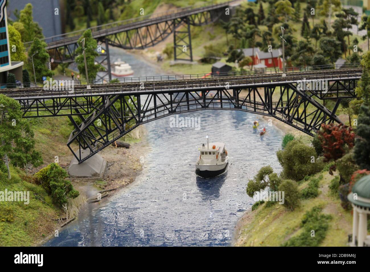 Saint Petersburg, Russia - july 23, 2019: The exhibition of Grand maket Russia, layout of major cities, roads and Railways Stock Photo