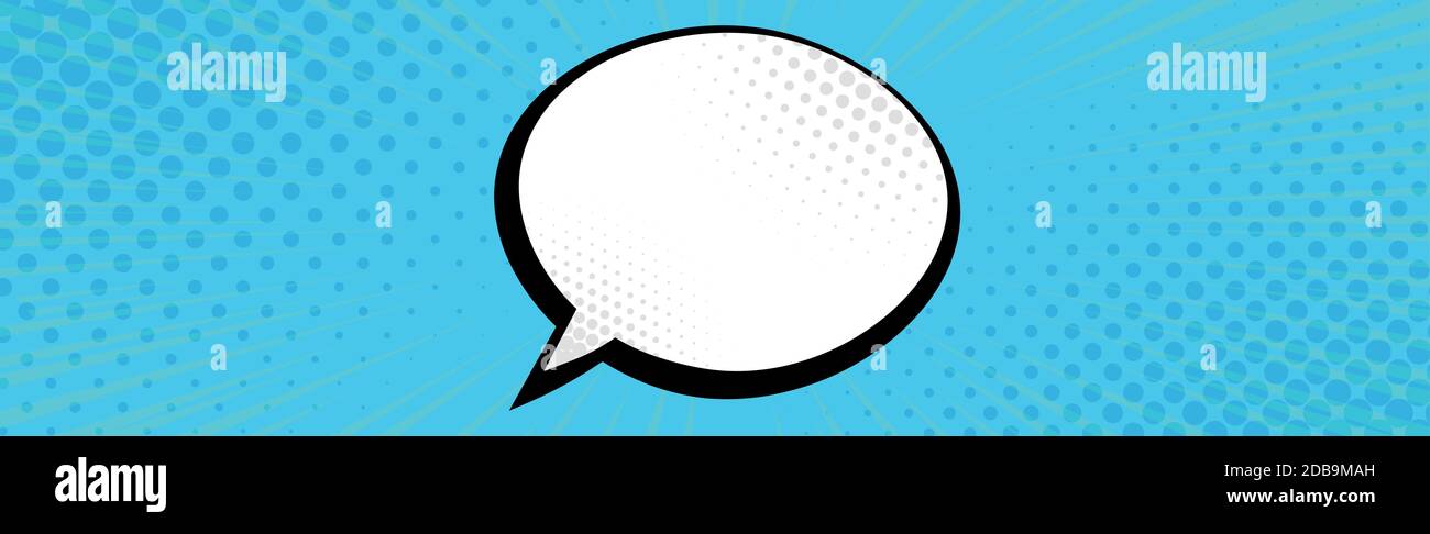 Panoramic blue comic zoom with lines - Vector illustration Stock Vector